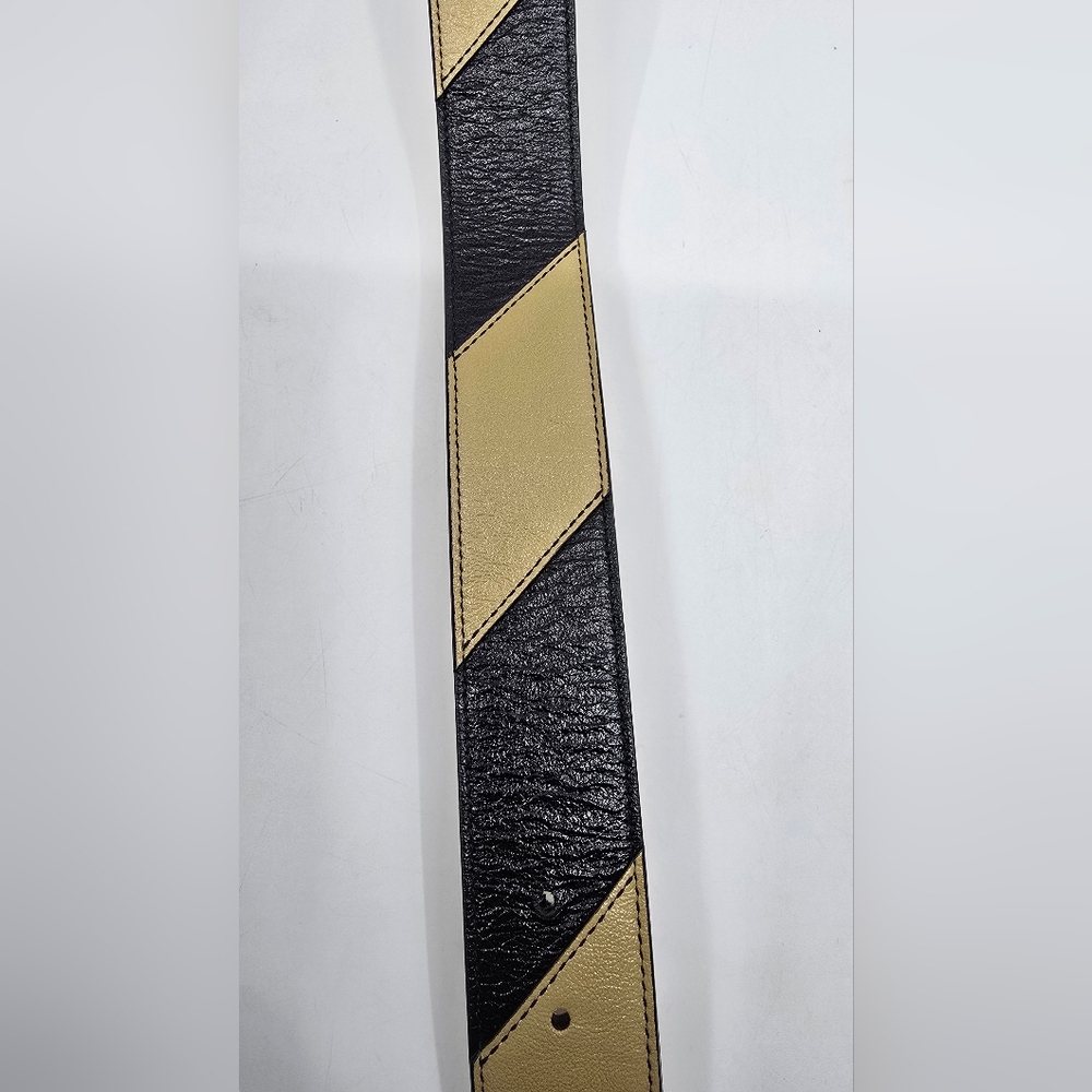 Gucci Calfskin Striped Textured Double G Belt - Picture 6 of 13